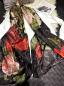 Preview: Scarf 100% Silk Paj Flower Red Black Green